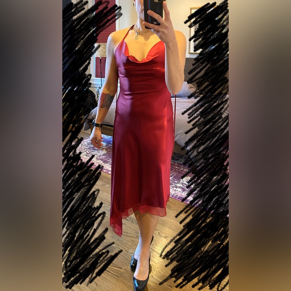 BCBG Cowl Neck Formal Dress